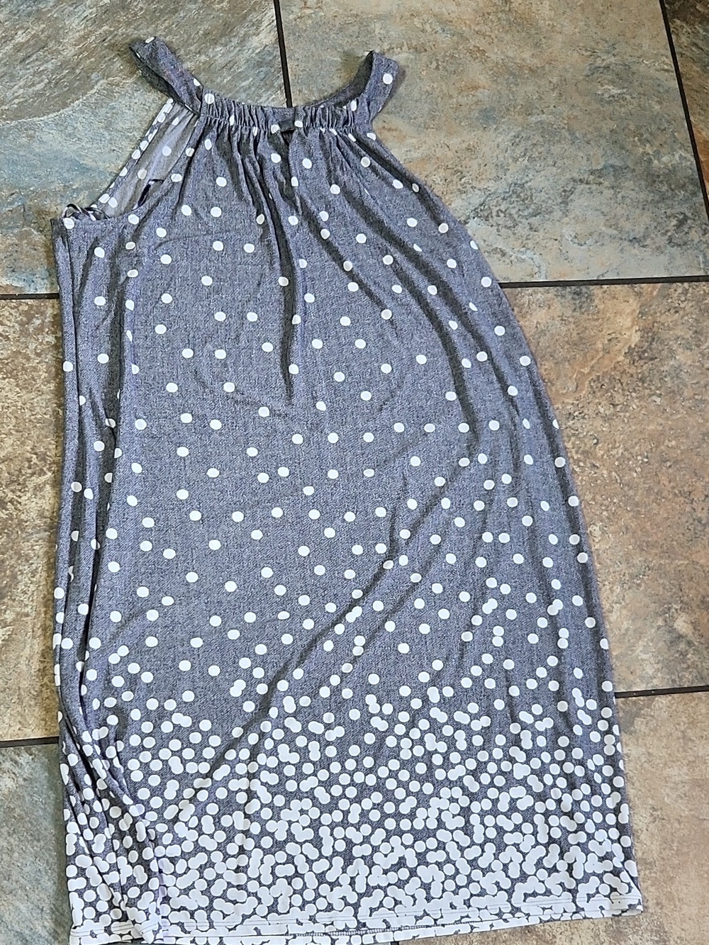 Perceptions Gray Maxi Dress with White Dot Gradient
